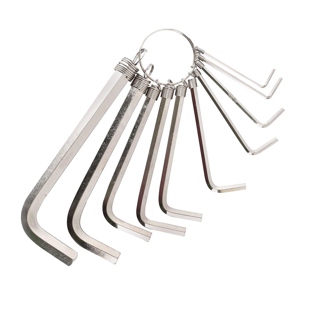 Terminator Hex Key (Allen Key) Set Hexagonal Shape in Metal Ring 10PCS